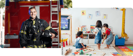 | Young Firefighter | 3 toddlers playing in a toy room