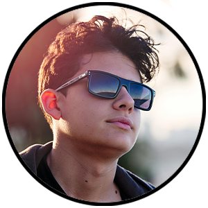 a teenager with sunglasses.