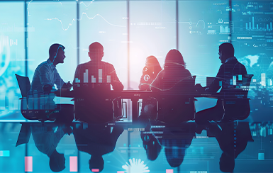 people meeting at a table