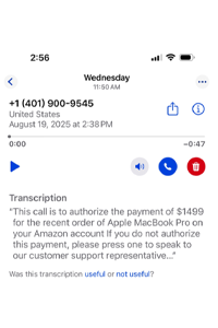 voicemail scam